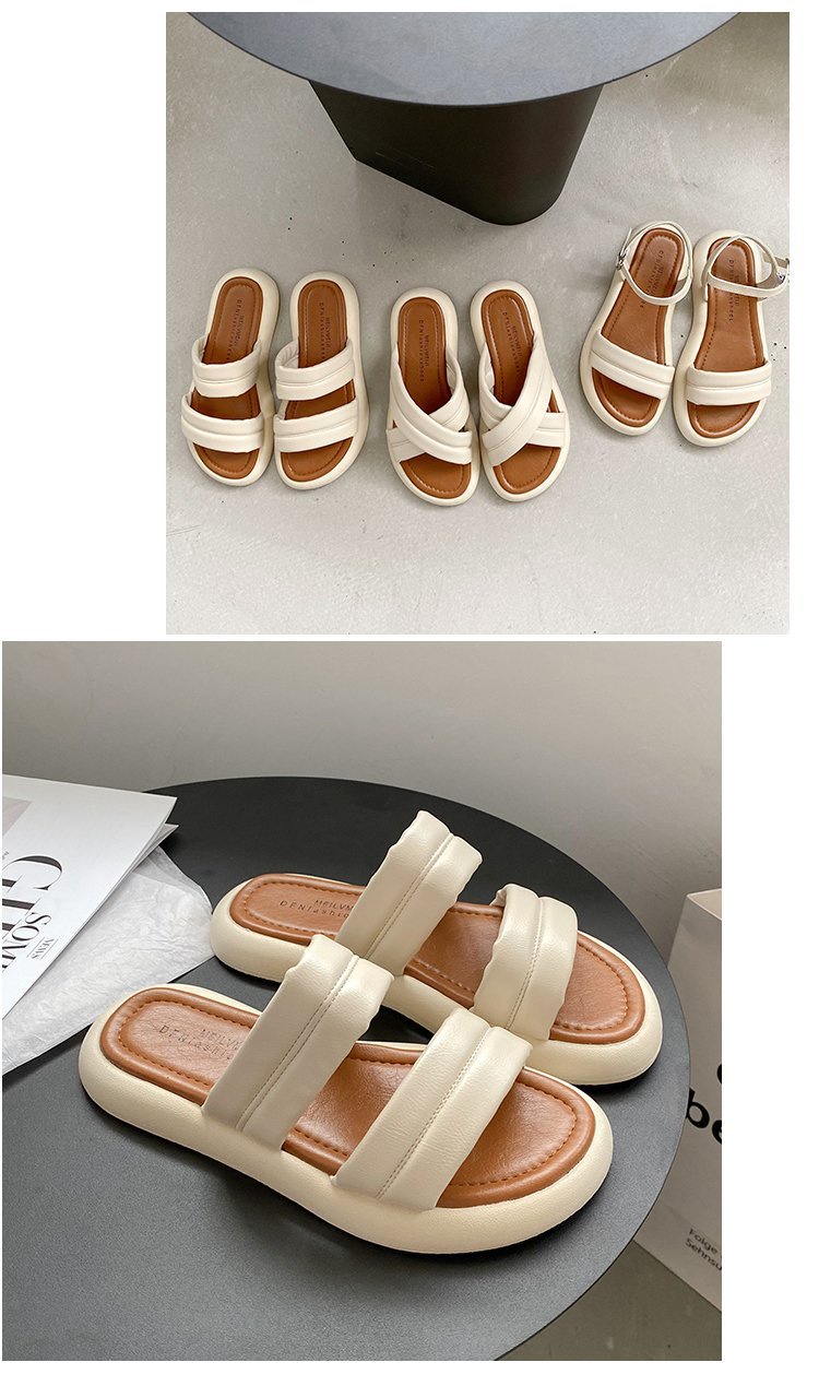 Fashionable Round Toe New Style Open Flat Buckle Strap Comfortable All Match Sandals 5304