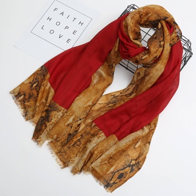 Printed Snake Cottton Shawl Fashion Warm Scarf Long Wide Musilm Women Hijab