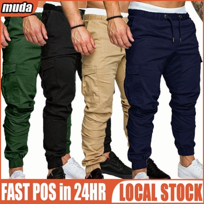 Cargo Pants Men Casual Sports Lelaki Seluar Kerja Kargo Multi Pocket ...